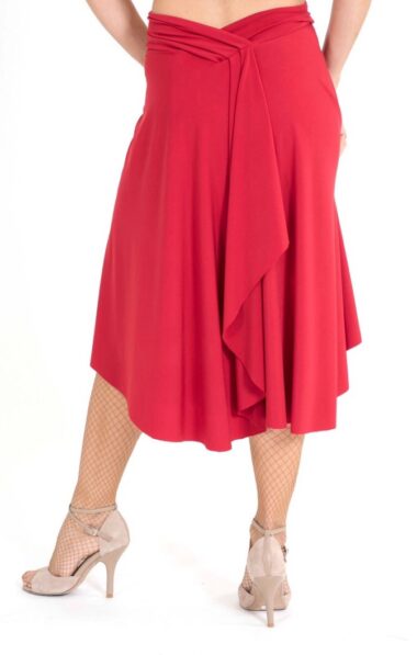The lower portion of the red Tango dress