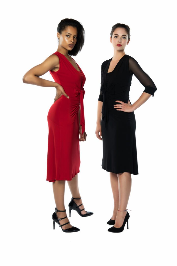 A pair of bow tango dresses