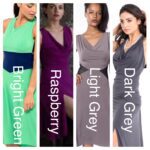 Purple and green variants of tango dresses
