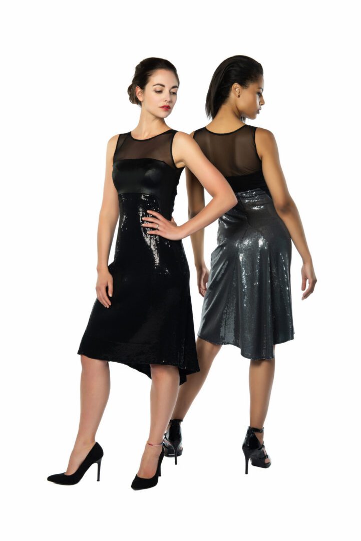 Two sequined tango dresses