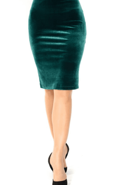 A green tango skirt velvet