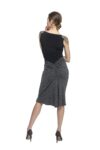 An elegant knot argentine tango skirt with a silver lurex