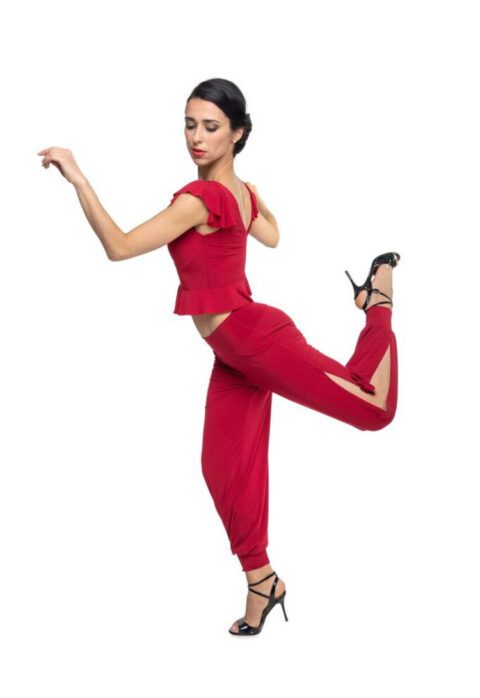 Babucha Argentine Tango dance in red dress