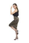 A velvet devore knot tango skirt with a matching top