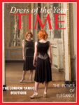 Elegant black tango dress on a magazine cover