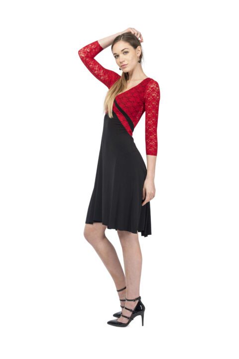 A stylish v argentine tango dress with a long sleeves option