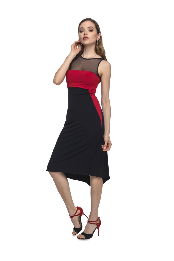 Red & Black Tango Dress | Milonga Dress, tango Practice dress