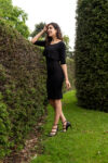 A beautiful black tango dress with 3/4 sleeves